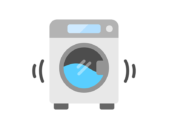 洗濯中の、ドラム式洗濯機のアイコンの無料イラスト｜透過PNG・商用利用OK
