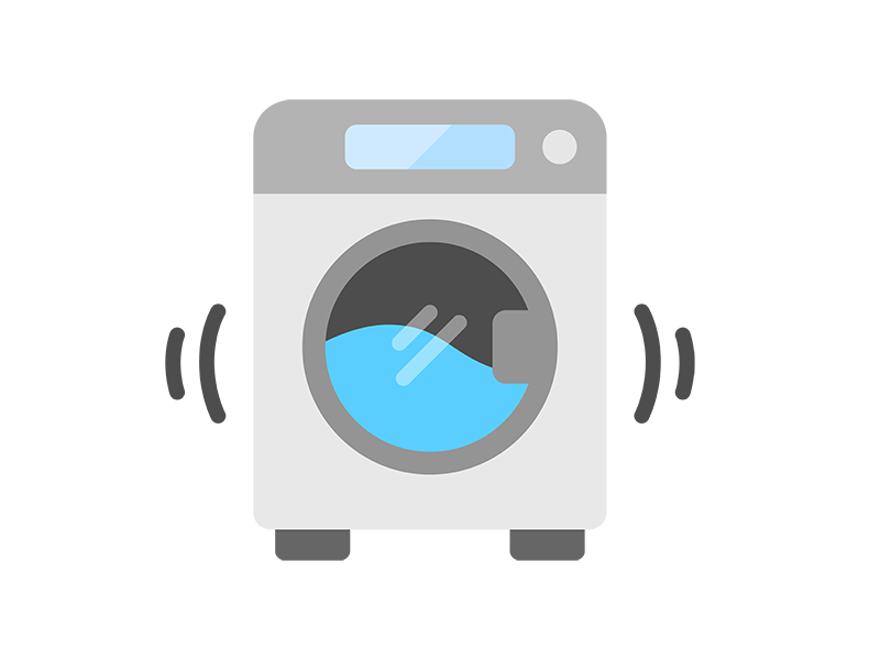 洗濯中の、ドラム式洗濯機のアイコンの無料イラスト｜透過PNG・商用利用OK