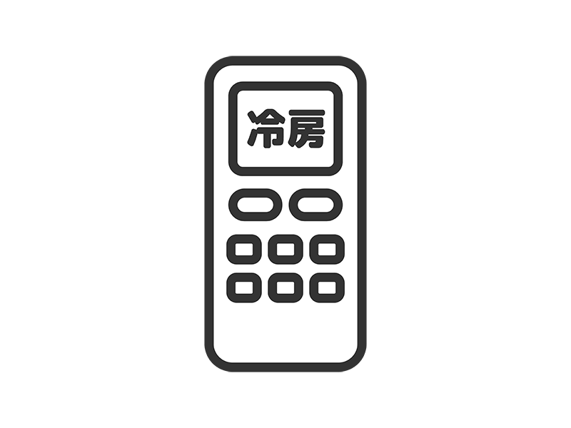 Free illustration of air conditioner remote control icon (line drawing)