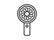 ハンディ扇風機のアイコン（線画）の無料イラスト｜透過PNG・商用利用OK