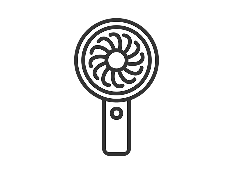 Free illustration of handy electric fan icon (line drawing)