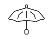 折りたたみ傘のアイコン（線画）の無料イラスト｜透過PNG・商用利用OK
