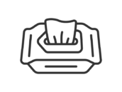 取り出した、汗ふきシートのアイコン（線画）の無料イラスト｜透過PNG・商用利用OK