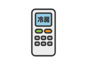 冷房のリモコンのアイコン（線画カラー）の無料イラスト｜透過PNG・商用利用OK