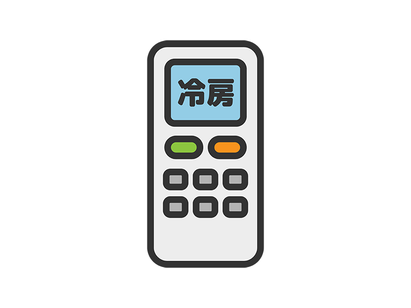 Free illustration of air conditioner remote control icon (line drawing color)