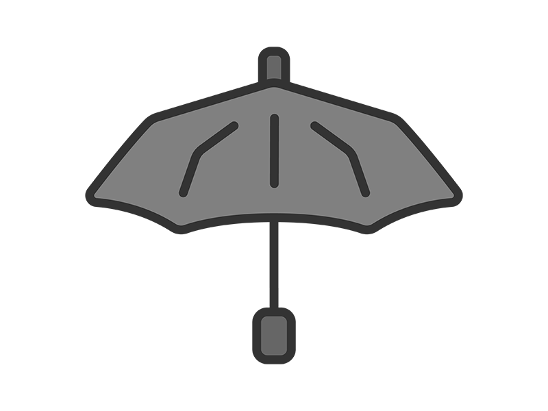 Free illustration of folding umbrella icon (line drawing color)