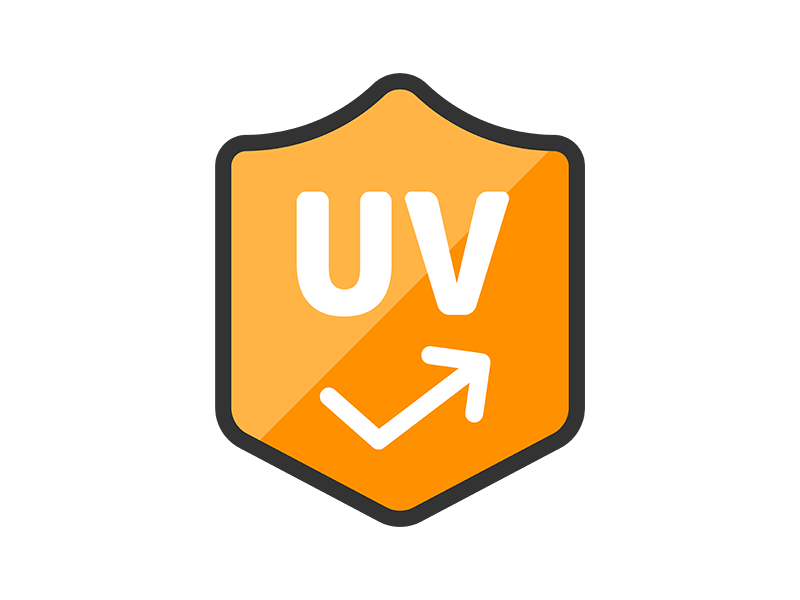 Free illustration of UV cut mark icon (line drawing color)