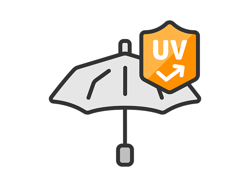 Free illustration of parasol icon (line drawing color)