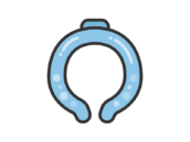 ネッククーラーのアイコン（線画カラー）の無料イラスト｜透過PNG・商用利用OK