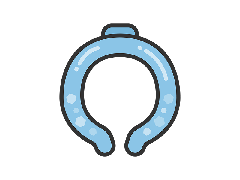 Free illustration of neck cooler icon (line drawing color)