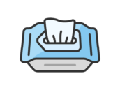 取り出した、汗ふきシートのアイコン（線画カラー）の無料イラスト｜透過PNG・商用利用OK