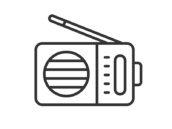 ラジオのアイコン（線画）の無料イラスト｜透過PNG・商用利用OK