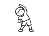 体操をする男性のアイコン（線画）の無料イラスト｜透過PNG・商用利用OK