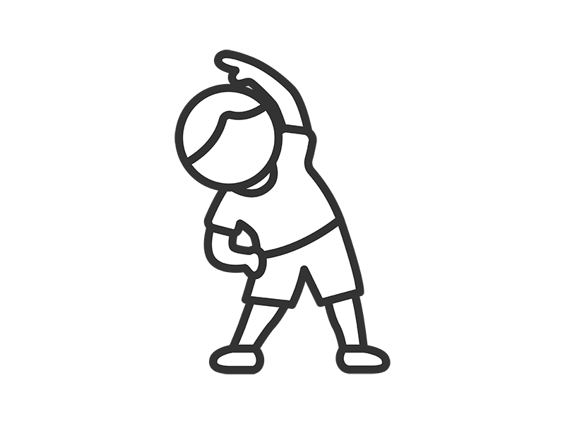 Free illustration of an icon (line drawing) of a man doing gymnastics