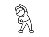 体操をする女性のアイコン（線画）の無料イラスト｜透過PNG・商用利用OK