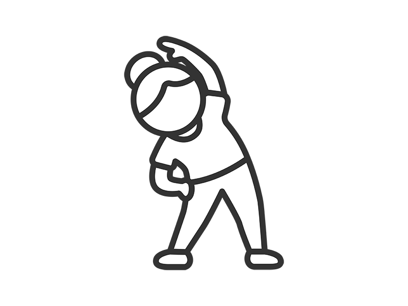 Free illustration of icon (line drawing) of a woman doing gymnastics