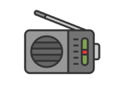 ラジオのアイコン（線画カラー）の無料イラスト｜透過PNG・商用利用OK