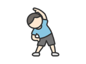 体操をする男性のアイコン（線画カラー）の無料イラスト｜透過PNG・商用利用OK