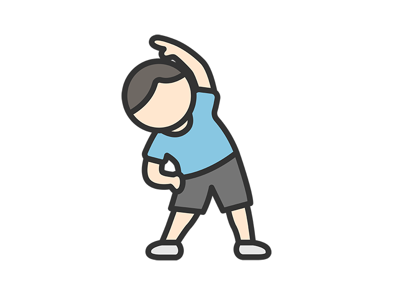 体操をする男性のアイコン（線画カラー）の無料イラスト｜透過PNG・商用利用OK