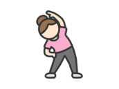 体操をする女性のアイコン（線画カラー）の無料イラスト｜透過PNG・商用利用OK