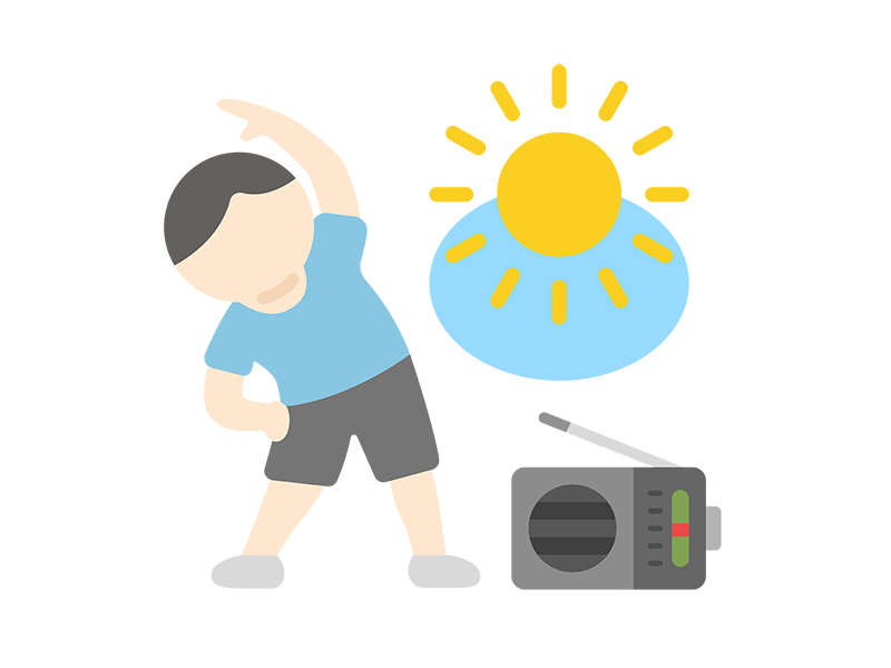 ラジオ体操をする男性のアイコンの無料イラスト｜透過PNG・商用利用OK