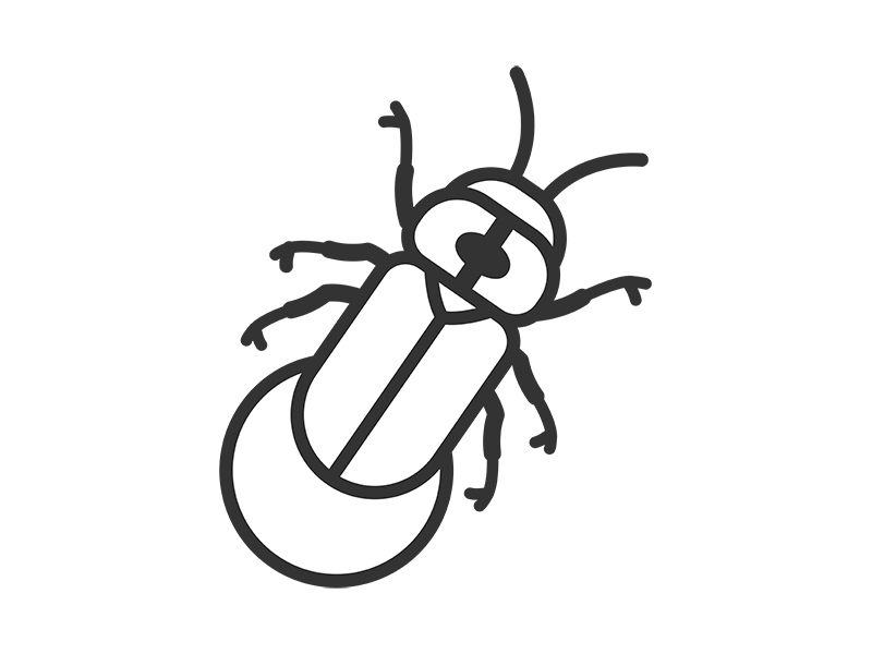 光っている、ホタルのアイコン（線画）の無料イラスト｜透過PNG・商用利用OK