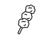 唐揚げ串のアイコン（線画）の無料イラスト｜透過PNG・商用利用OK