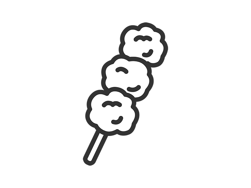 唐揚げ串のアイコン（線画）の無料イラスト｜透過PNG・商用利用OK