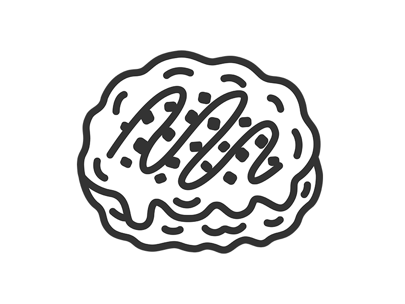 お好み焼きのアイコン（線画）の無料イラスト｜透過PNG・商用利用OK