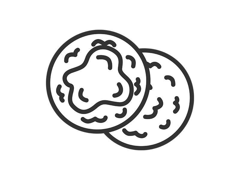 ソースせんべいのアイコン（線画）の無料イラスト｜透過PNG・商用利用OK