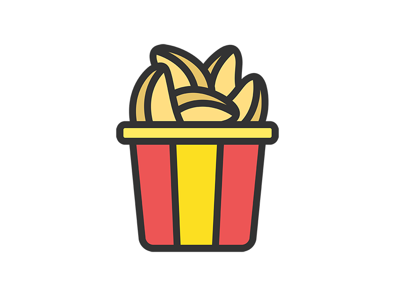 Free illustration of french fries icon (line drawing color)