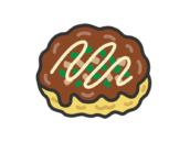 お好み焼きのアイコン（線画カラー）の無料イラスト｜透過PNG・商用利用OK