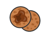 ソースせんべいのアイコン（線画カラー）の無料イラスト｜透過PNG・商用利用OK