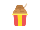 カップに入った、唐揚げのアイコンの無料イラスト｜透過PNG・商用利用OK
