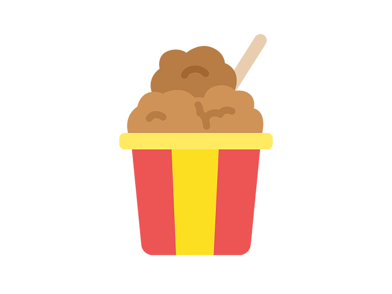 Free illustration of fried chicken icon in a cup