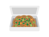 パックに入った、焼きそばのアイコンの無料イラスト｜透過PNG・商用利用OK