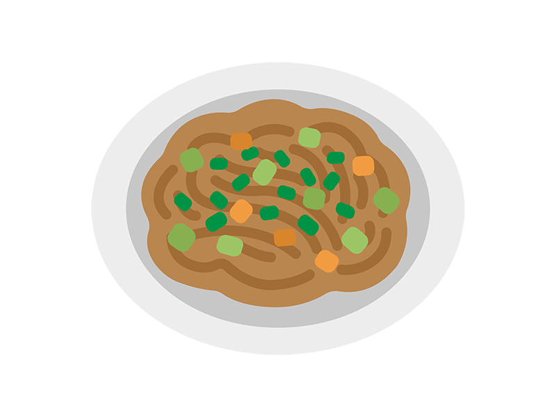 Free illustration of Yakisoba icon on a plate