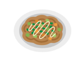 皿に盛り付けられた、マヨネーズをかけた焼きそばのアイコンの無料イラスト｜透過PNG・商用利用OK