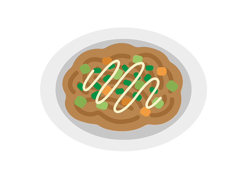 Free illustration of fried noodles icon with mayonnaise on a plate