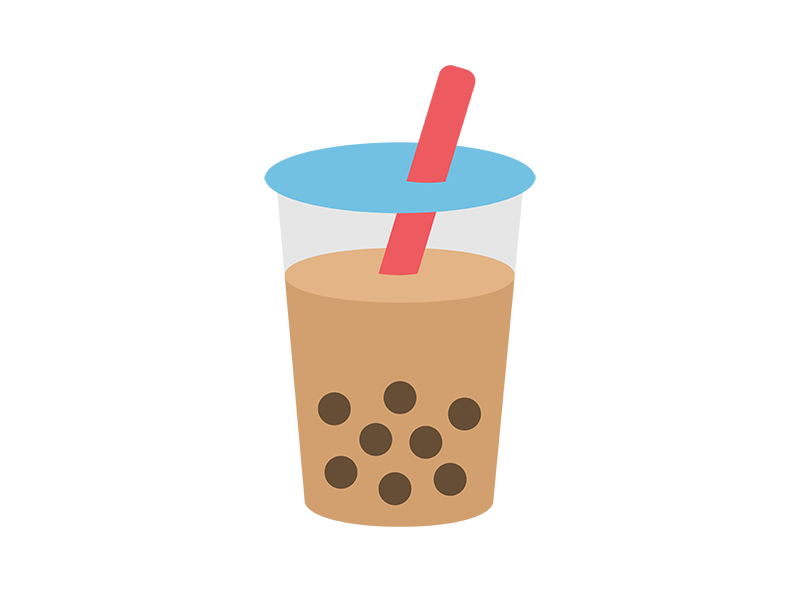Free illustration of tapioca milk tea icon