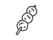 だんごの焼きつくね串のアイコン（線画）の無料イラスト｜透過PNG・商用利用OK