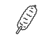 焼き鳥のつくねのアイコン（線画）の無料イラスト｜透過PNG・商用利用OK