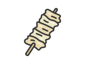 焼き鳥のナンコツのアイコン（線画カラー）の無料イラスト｜透過PNG・商用利用OK