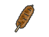 焼き鳥のつくねのアイコン（線画カラー）の無料イラスト｜透過PNG・商用利用OK