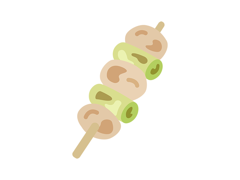 塩の焼き鳥のアイコンの無料イラスト｜透過PNG・商用利用OK