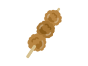 だんごの焼きつくね串のアイコンの無料イラスト｜透過PNG・商用利用OK