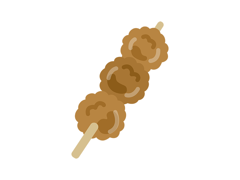 だんごの焼きつくね串のアイコンの無料イラスト｜透過PNG・商用利用OK