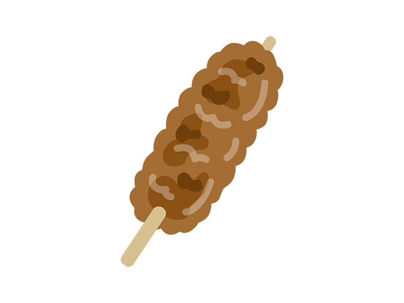焼き鳥のつくねのアイコンの無料イラスト｜透過PNG・商用利用OK