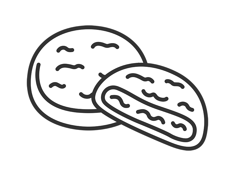 シャーピンの断面のアイコン（線画）の無料イラスト｜透過PNG・商用利用OK