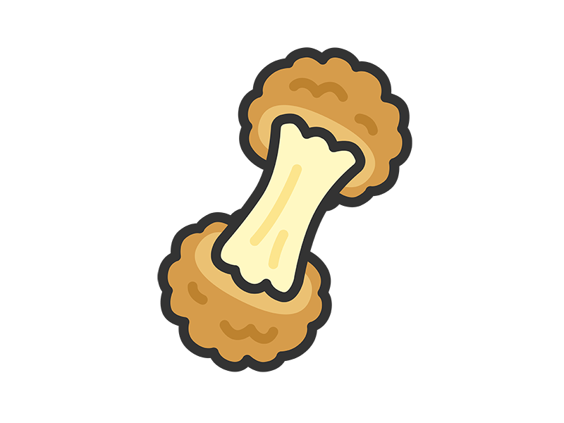 チーズボールのアイコン（線画カラー）の無料イラスト｜透過PNG・商用利用OK